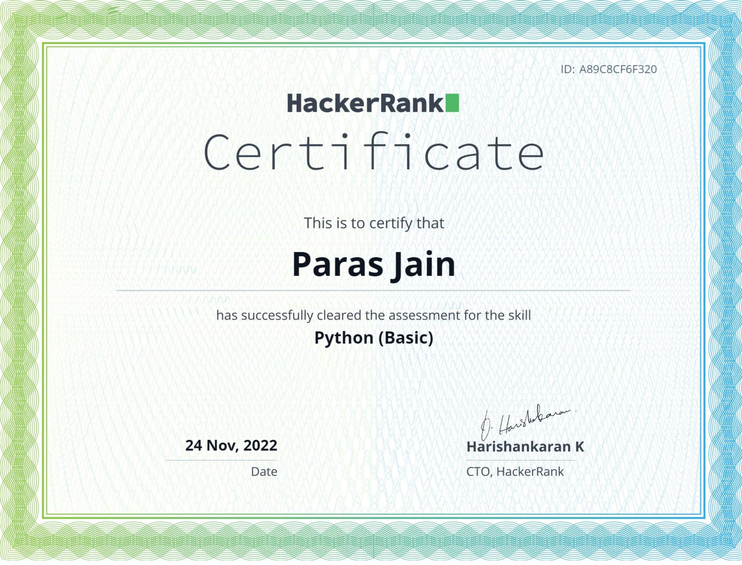 Python Certificate